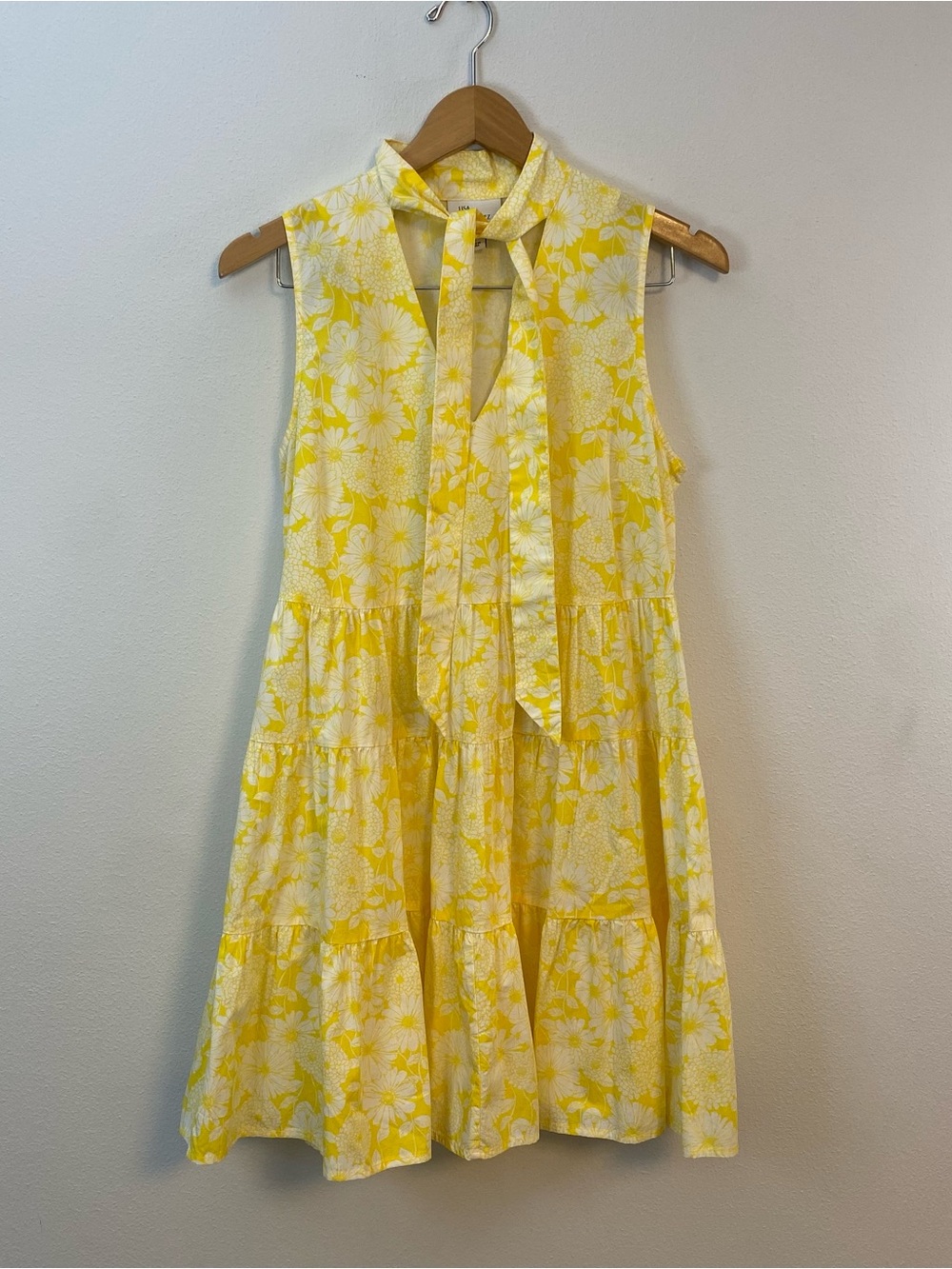 Lisa Marie Fernandez X Target Yellow White Floral‎ Midi Dress Women’s Small